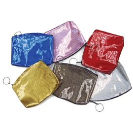 Square Laser Print Shiny Zipper Pouch
