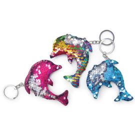 Reversible Sequin Dolphin Keychain