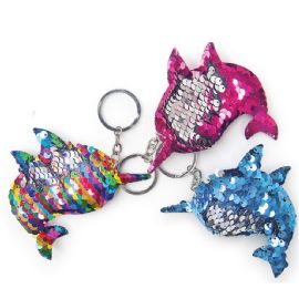 Reversible Sequin Narwhal Keychain