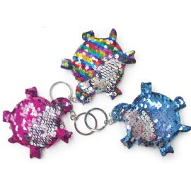 Reversible Sequin Turtle Keychain