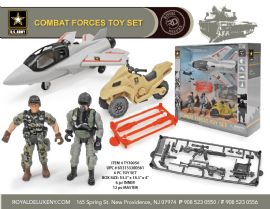 Us Army Big Box Toy Set W/ Soldier, Jet, & Motorcycle