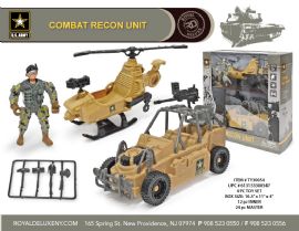 Us Army Boxed Toy Set W/ Soldier, Speedboat, Vehicle, & Accessories