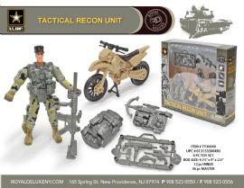 Us Army Boxed Toy Set W/ Soldier, Motorcycle, & Accessories