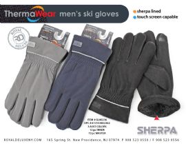 Men's Puffer Glove W/ Sherpa Lining And Touch Screen Capable