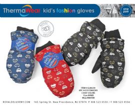 Car Print Kid's Mittens