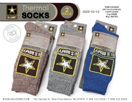 Us Army - Mens 2pk Thermal Socks - Two Tonal Full Marled