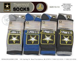 Us Army - Mens 2pk Thermal Socks - Dark Solid / Tri Tonal - Star Symbol