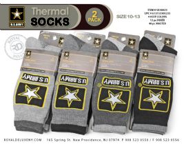 Us Army - Mens 2pk Thermal Socks - All Tri Tonal - Star Symbol