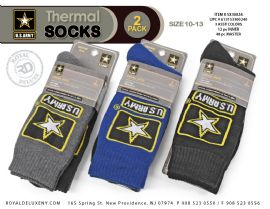 Us Army - Mens 2pk Thermal Socks - Dark Solid Colors - Star Symbol