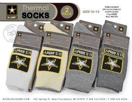 Us Army - Mens 2pk Thermal Socks - Light Solid Colors - Star Symbol