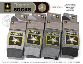 Us Army - Mens 2pk Thermal Socks - All Marled - Star Symbol