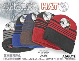 Men's Sherpa Lined Striped Hat