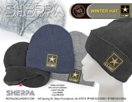 Us Army - Adult Sherpa Beanie Hat - Solid Colors - Star Symbol