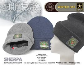 Us Army - Adult Sherpa Beanie Hat - Solid Colors - Eagle Emblem