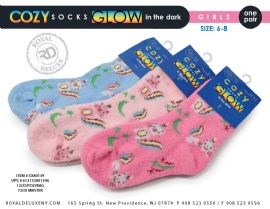 Glow In The Dark Cozy Socks Size 6-8 Caticorn Design