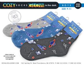 Glow In The Dark Cozy Socks Size 9-11 Space Design