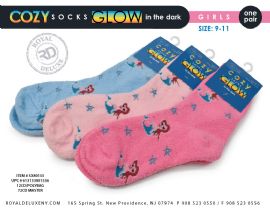 Glow In The Dark Cozy Socks Size 9-11 Mermaid Design