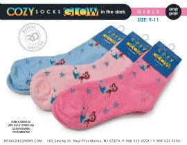 Glow In The Dark Mermaid Design Cozy Socks Size 9-11