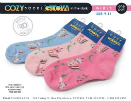 Glow In The Dark Caticorn Design Socks Size 9-11