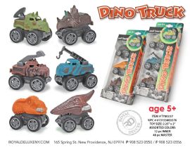 3pk Pull Bcak Dino Trucks & Vehicles