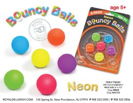 6pk Mini Bounce Ball Neon Colors
