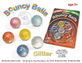 6pk Mini Bounce Ball Glitter