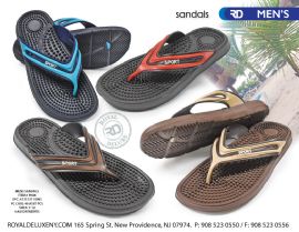 Men's Sandals W/ Color Strap And Massage Sole 7-12