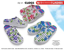 Women's Floral Design Clog W Cushion