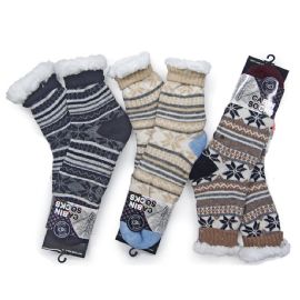 Men's Snowflake Design Sherpa Cabin Socks