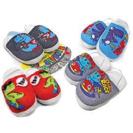 Plush Novelty Dinosaur Toddler's Slippers