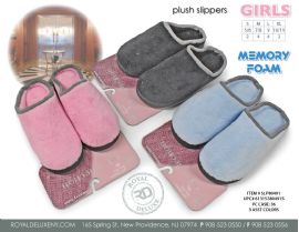 Girl's Memory Foam Slipper W/ Pom Pom Top