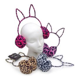 Animal Print Cat Ear Design Earmuffs