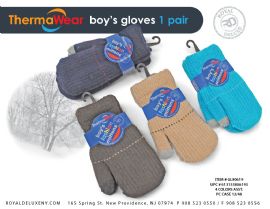 Toddler Boys Crochet Knit Mitten W/ Loop