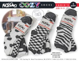 Mossimo 3pk Cozy Sock W/ Gripper Bottom - Black/white